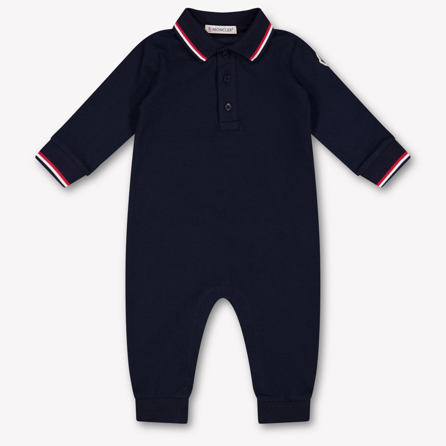 Moncler Baby Boys Playsuit In Navy