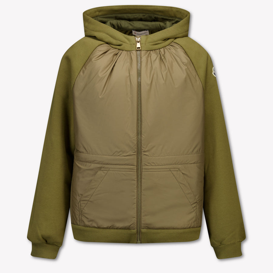 Moncler Girls Cardigan in Army