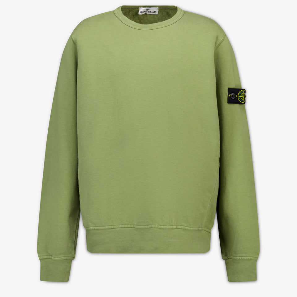 Stone Island Kids Boys Sweater In Olive Green