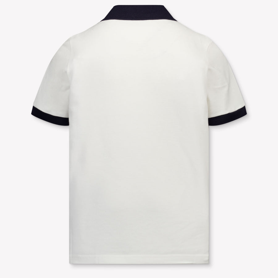 Moncler Kids Boys Polo In White