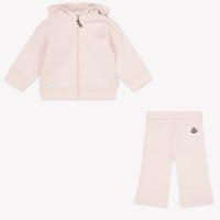 Moncler Baby Meisjes Joggingpak In Licht Roze