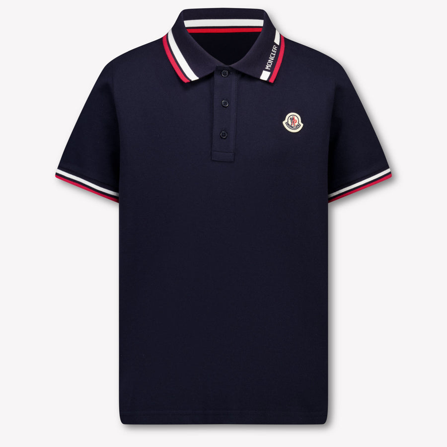 Moncler Kids Boys Polo In Navy