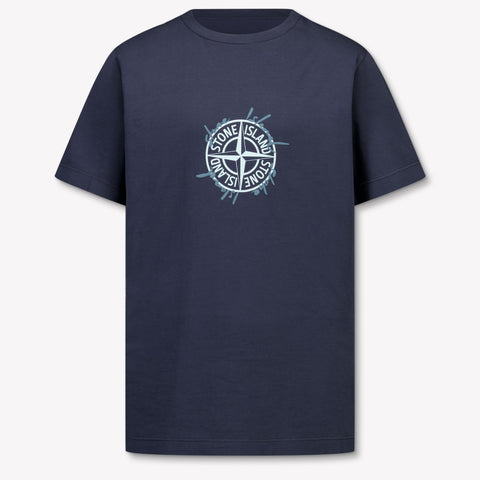 Stone Island Kinder Jongens T-Shirt In Navy