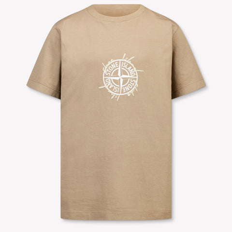 Stone Island Kinder Jongens T-Shirt In Licht Grijs