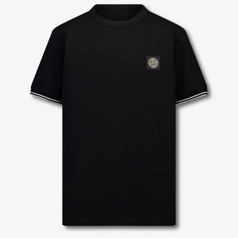 Stone Island Kinder Jongens T-Shirt In Zwart