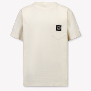 Stone Island Kids Boys T-Shirt In OffWhite