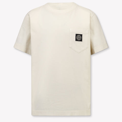 Stone Island Kinder Jongens T-Shirt In Off White