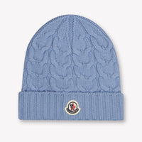 Moncler Kids Boys Hat In Light Blue