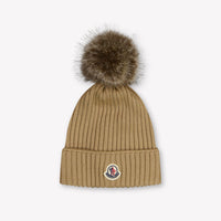 Moncler Kids Girls Hat In Beige
