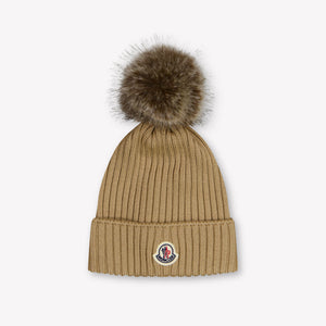 Moncler Kids Girls Hat In Beige