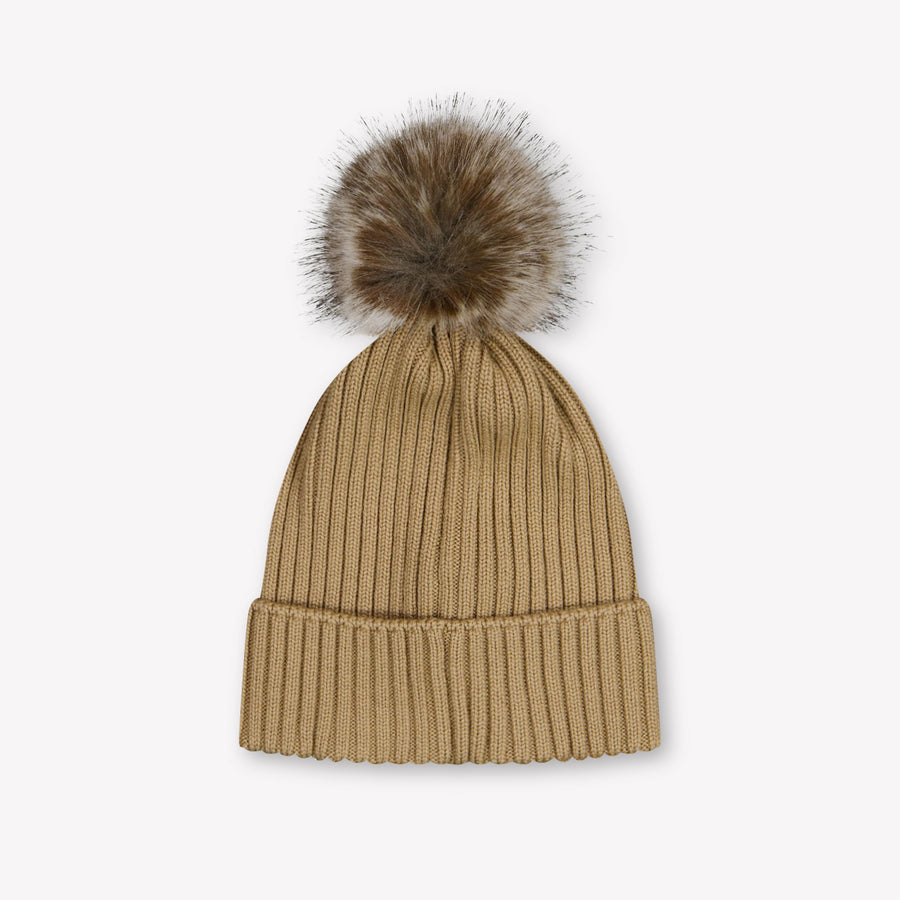 Moncler Kids Girls Hat In Beige