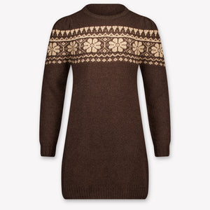 Moncler Kids Girls Dress In Brown