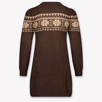 Moncler Kids Girls Dress In Brown