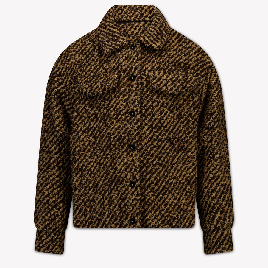 Moncler Girls Cardigan in Dark Brown