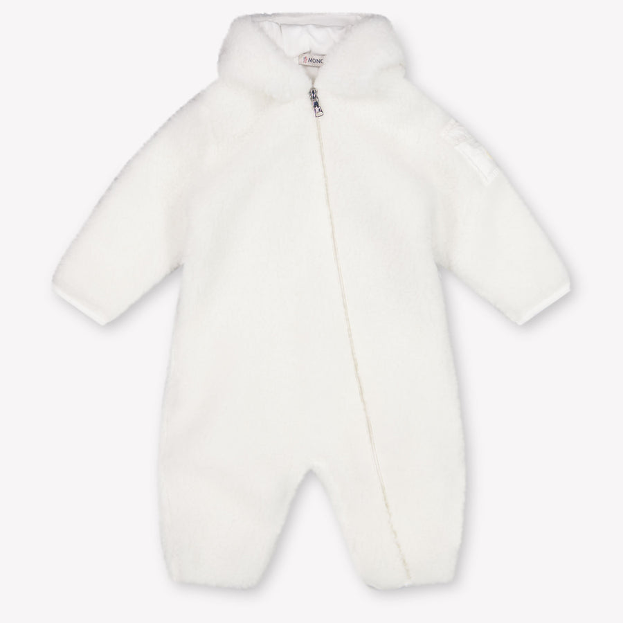 Moncler Baby Unisex Playsuit In OffWhite