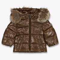 Moncler K2 Baby Unisex Winterjas In Donker Bruin