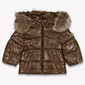 Moncler K2 Baby Unisex Winterjas In Donker Bruin