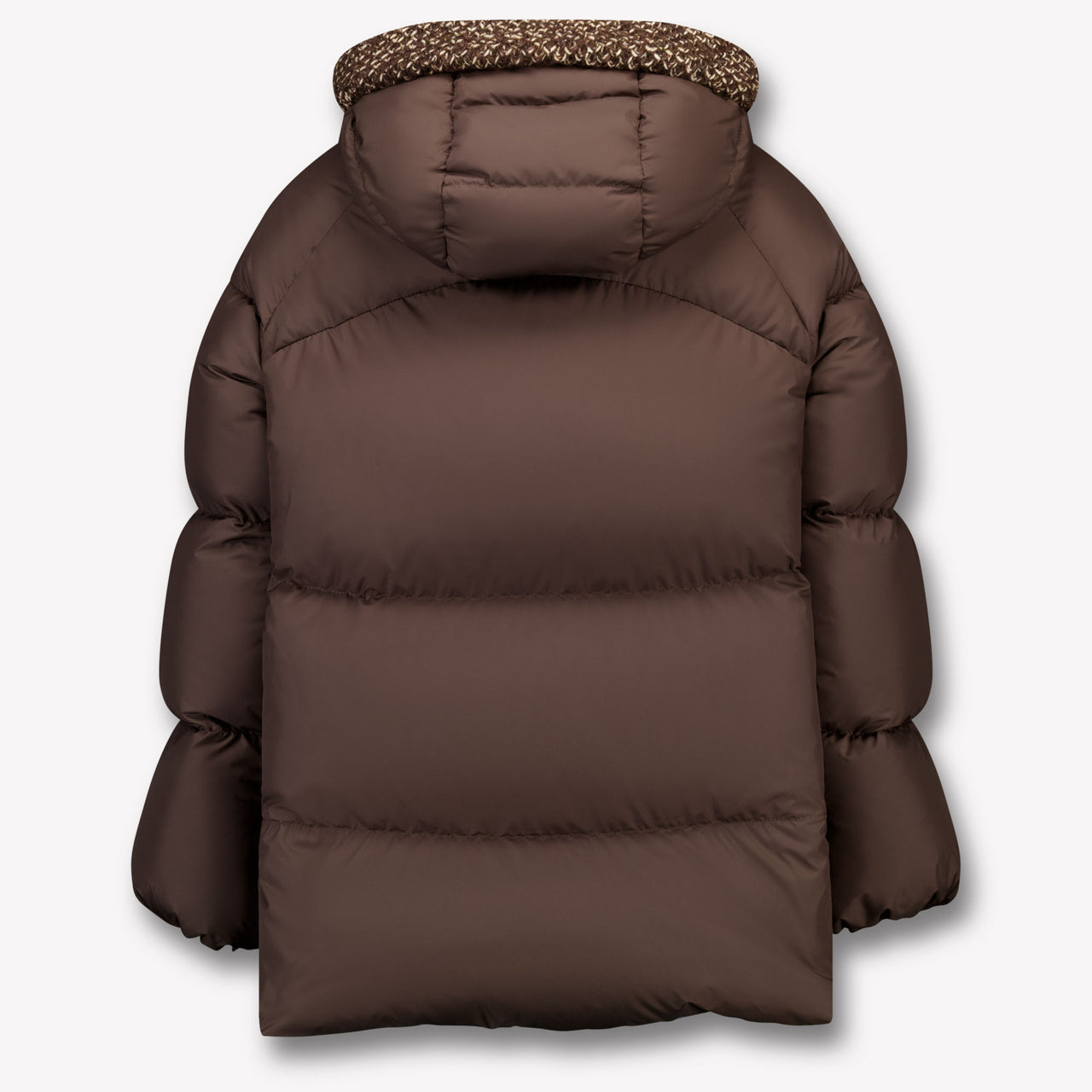 Moncler Duilla Kids Girls Winter Coat In Dark Brown