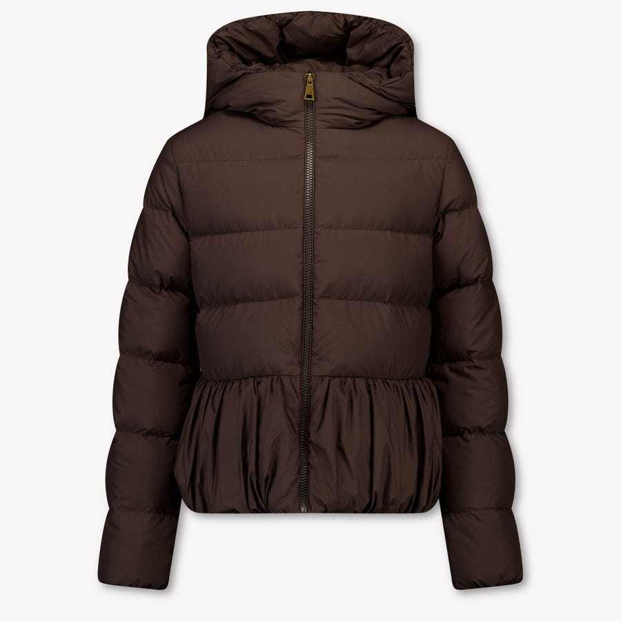 Moncler Elizaveta Girls Winter Jacket in Dark Brown