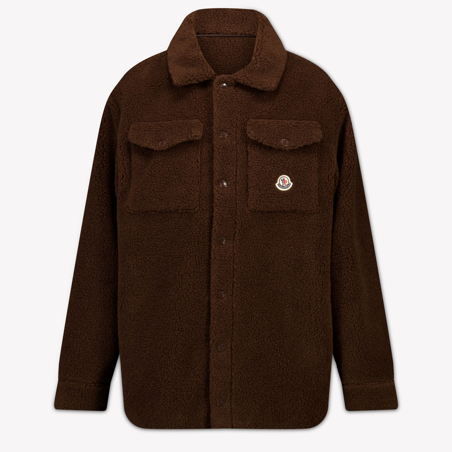 Moncler Unisex Kids Cardigan in Dark Brown