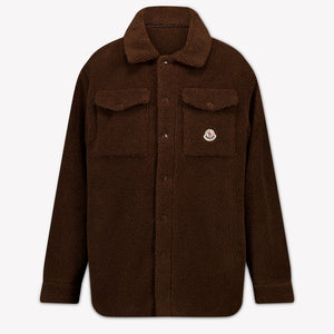 Moncler Kids Unisex Cardigan In Dark Brown