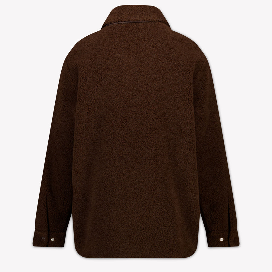 Moncler Kids Unisex Cardigan In Dark Brown