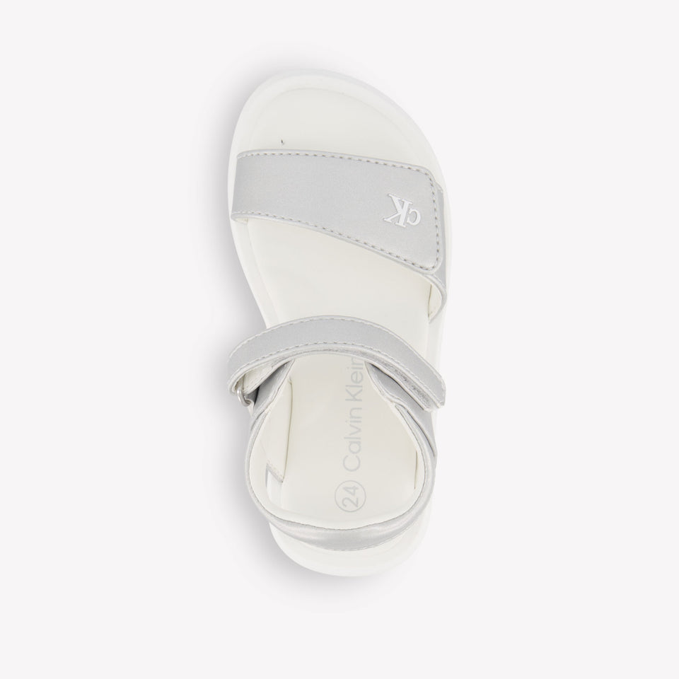 Calvin Klein Girls Sandals In Silver