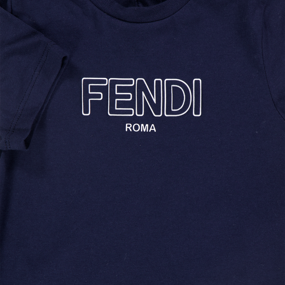 Fendi Baby Jongens T-Shirt In Navy