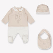 Fendi Baby Unisex Playsuit In Light Beige