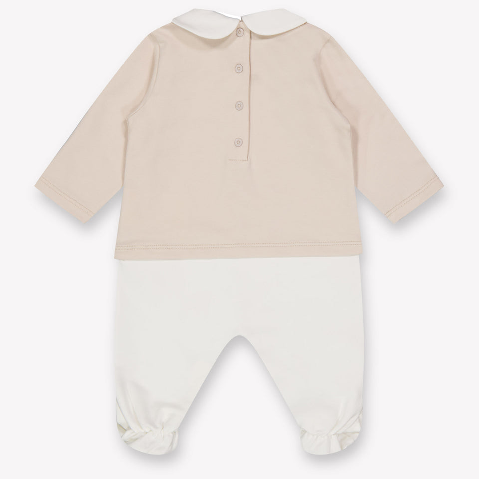 Fendi Baby Unisex Playsuit In Light Beige