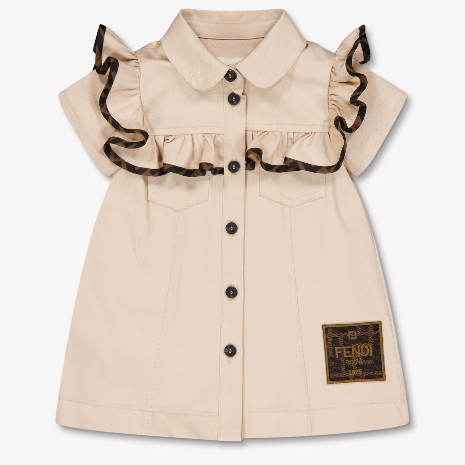 Fendi Baby Girls Dress In Beige