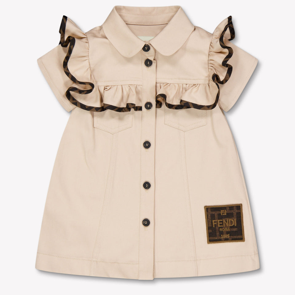Fendi Baby Girls Dress In Beige