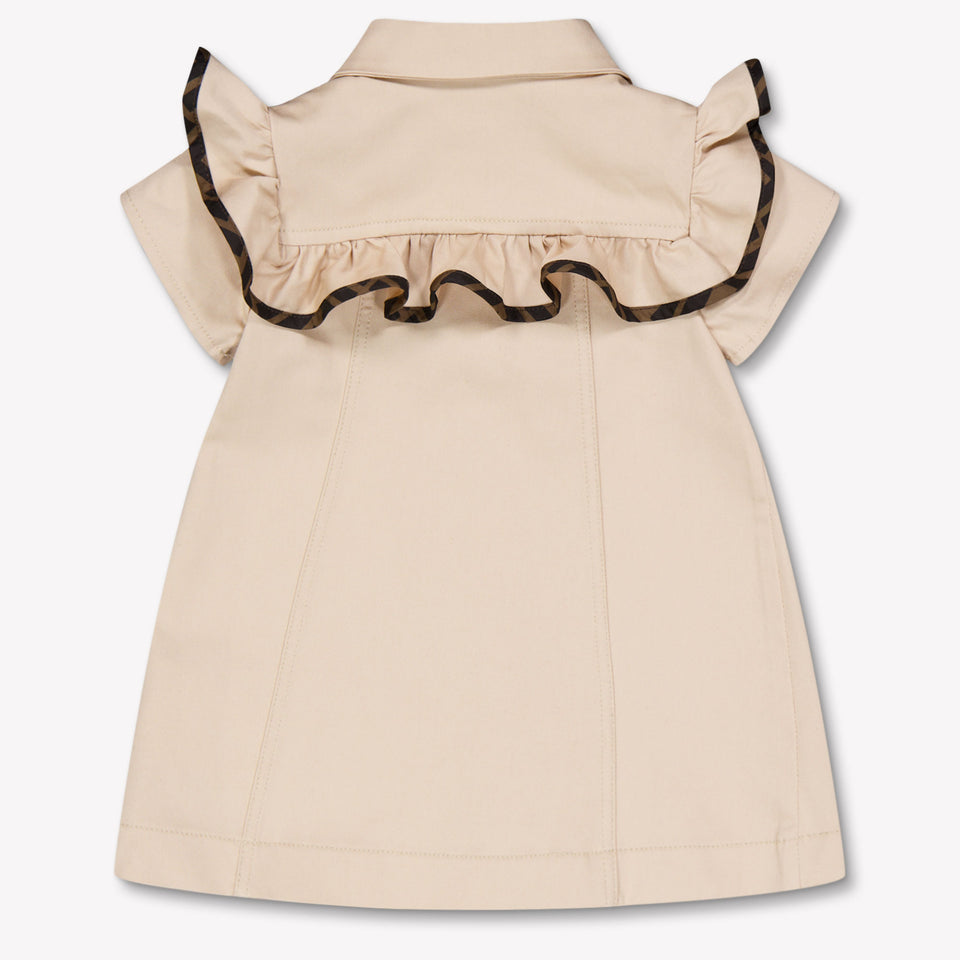 Fendi Baby Girls Dress In Beige