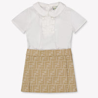 Fendi Baby Girls Dress In Beige