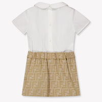 Fendi Baby Girls Dress In Beige