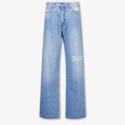Palm Angels Kids Boys Jeans In Light Blue