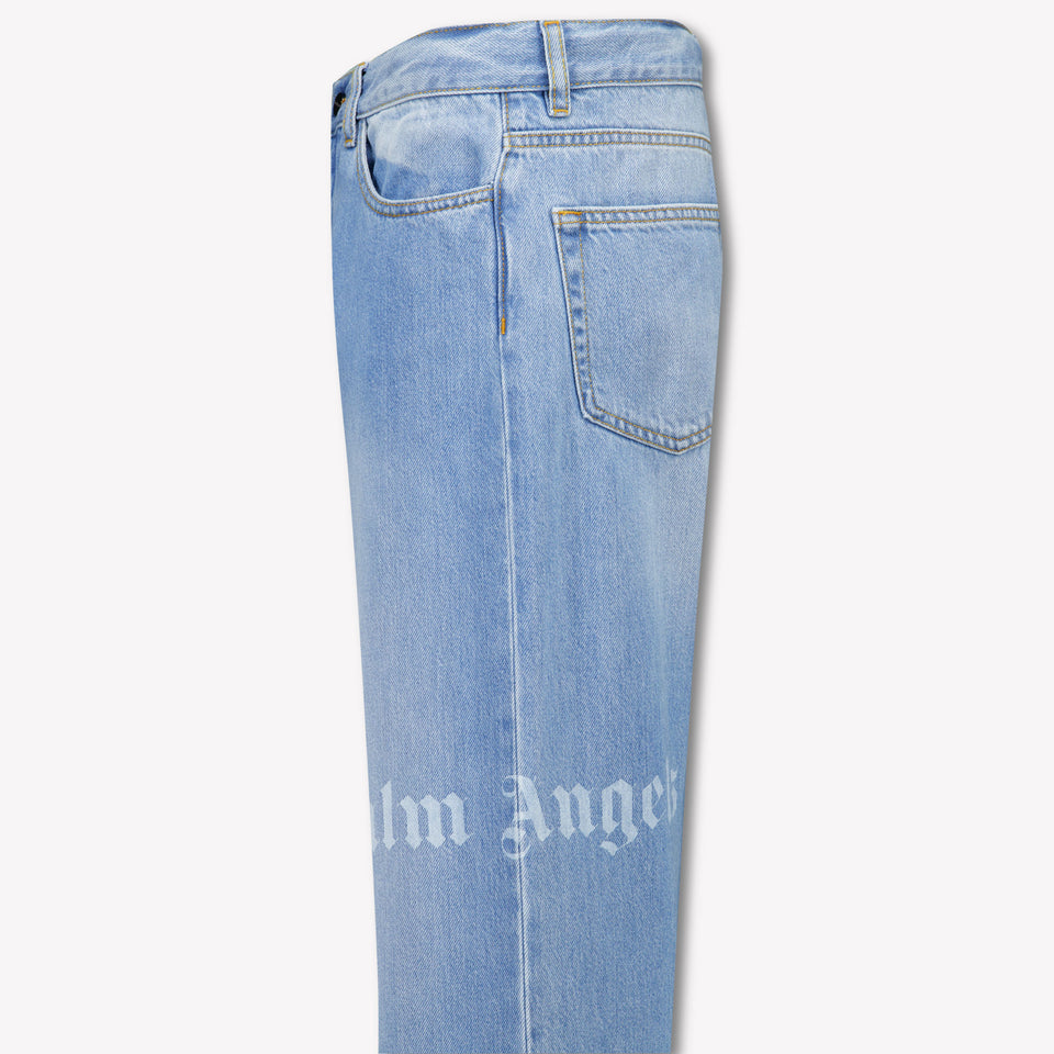 Palm Angels Kids Boys Jeans In Light Blue