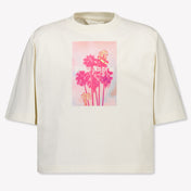 Palm Angels Kinder Meisjes T-Shirt In Off White