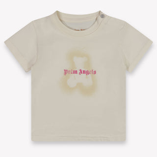 Palm Angels Baby Meisjes T-Shirt In Off White