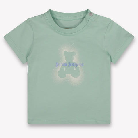 Palm Angels Baby Jongens T-Shirt In Licht Groen
