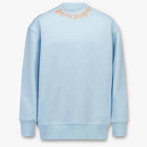 Palm Angels Kids Boys Sweater In Light Blue