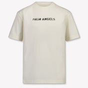 Palm Angels Kids Boys T-Shirt In OffWhite