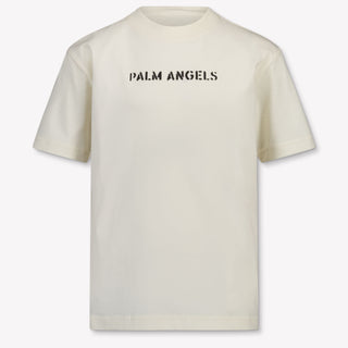 Palm Angels Kids Boys T-Shirt In OffWhite