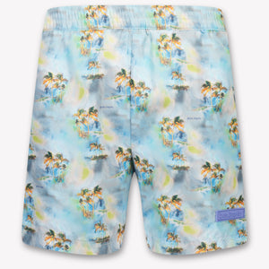 Palm Angels Kids Boys Swimwear In Light Blue
