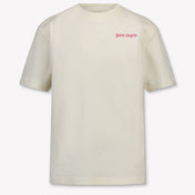 Palm Angels Kids Girls T-Shirt In OffWhite