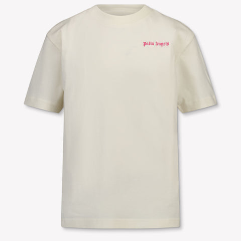 Palm Angels Kinder Meisjes T-Shirt In Off White