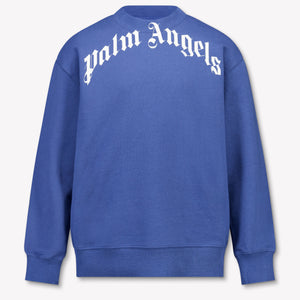 Palm Angels Kids Boys Sweater In Blue