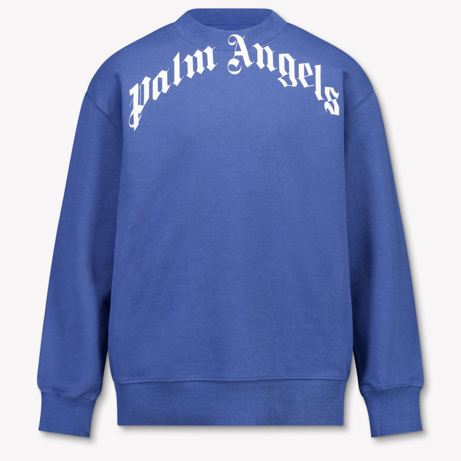 Palm Angels Kids Boys Sweater In Blue