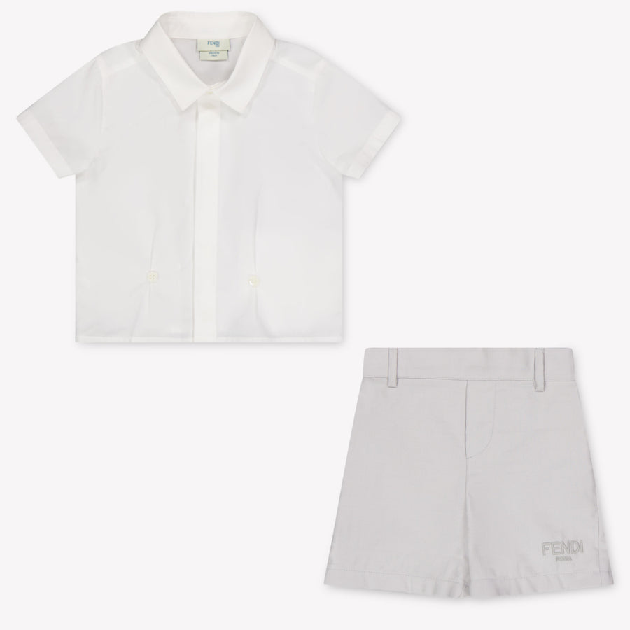 Fendi Baby Boys Set In Light Gray