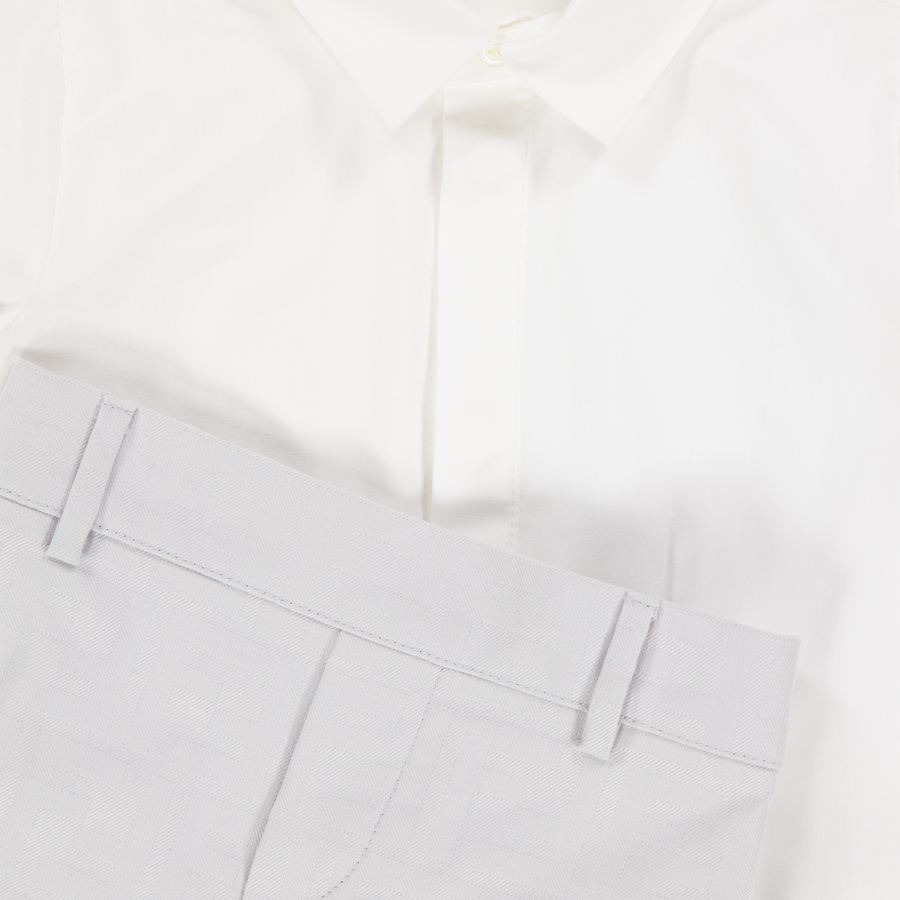 Fendi Baby Boys Set In Light Gray